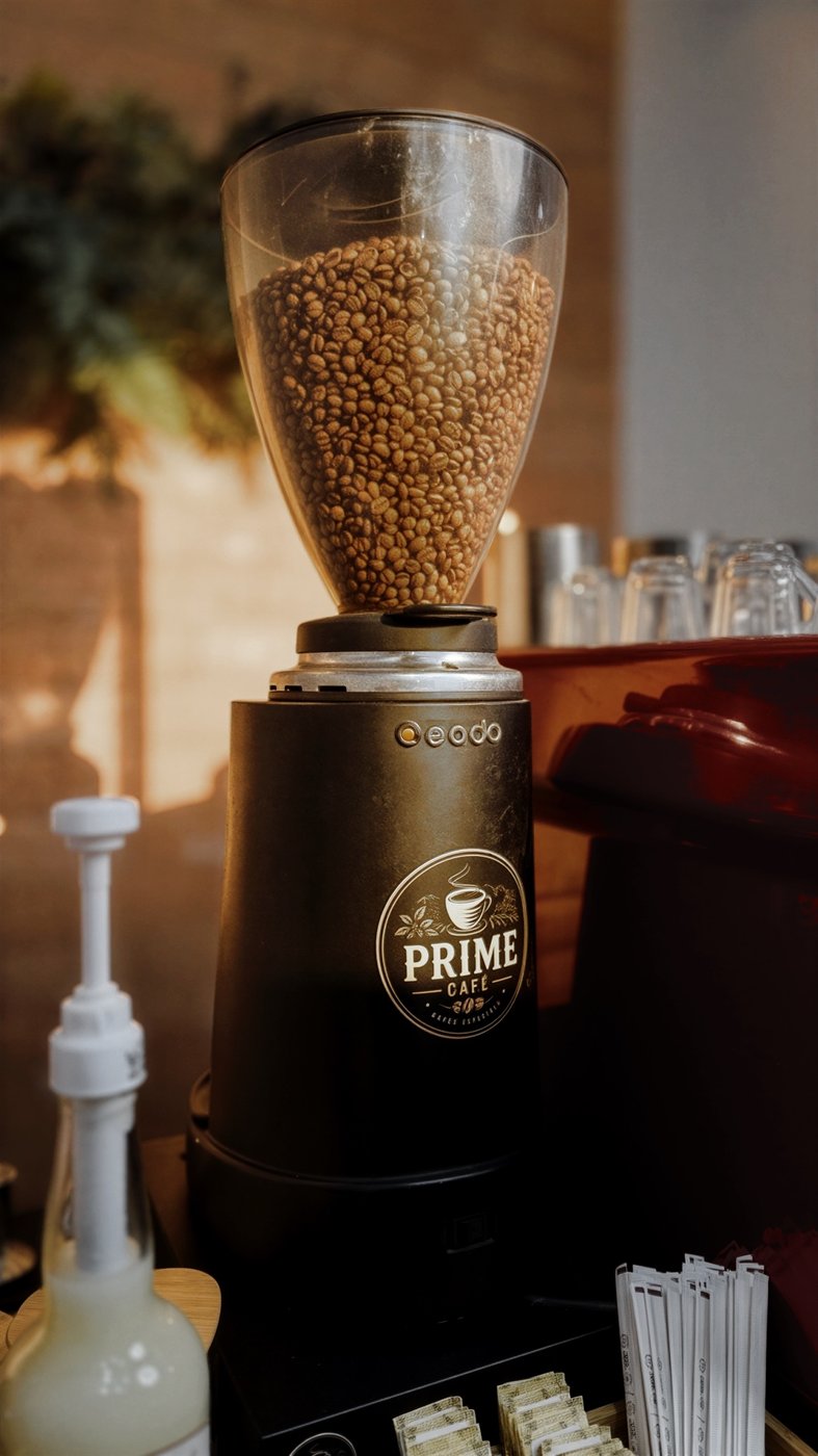 Moedor com grãos de café especiais